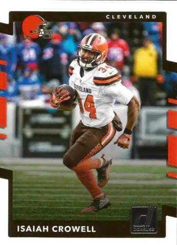 Isaiah Crowell football card from 2017 Donruss with original gloss, Simply Sandoval