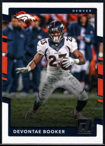 Devontae Booker 2017 Donruss football card with original gloss from Simply Sandoval