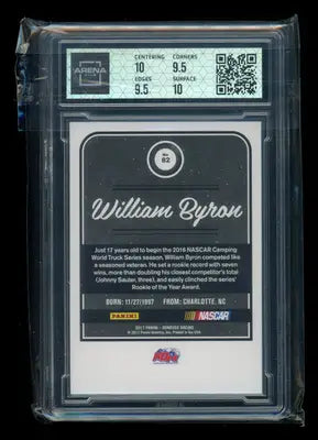 2017 Donruss NASCAR William Byron #82 Auto Racing Arena Club 10
