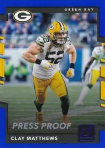Clay Matthews 2017 Donruss Press Proof Blue #103 football card with original gloss