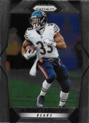 Original gloss Football trading card Panini Prizm Jeremy Langford Bears 2017 NM-MT