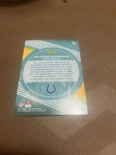 Peyton Manning football card from 2017 Prestige Living Legends Indianapolis Colts #20