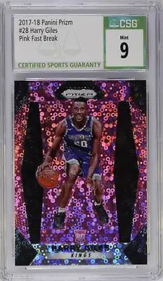 Graded Harry Giles Pink Fast Break basketball card from 2017 Prizm series