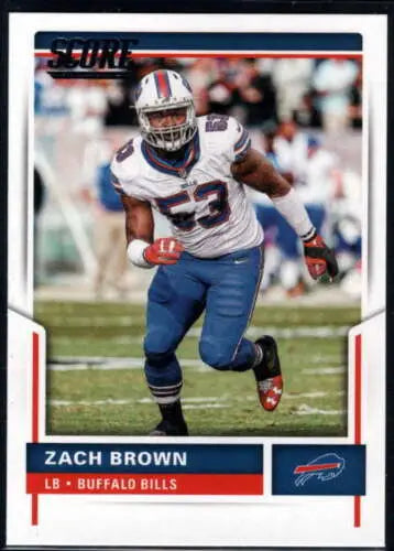 Zach Brown football card 2017 Score #196 NM-MT Bills original gloss collectible