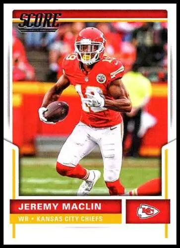 Jeremy Maclin football card featuring original gloss from 2017 Score #203 Chiefs