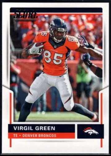 2017 Score #295 Virgil Green NM-MT Broncos football card with original gloss quality