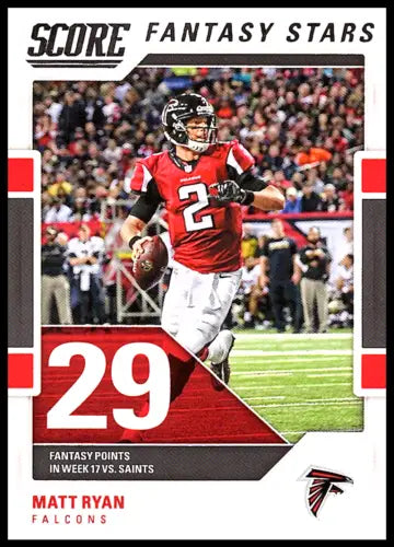 Matt Ryan football card from 2017 Score Fantasy Stars with original gloss finish