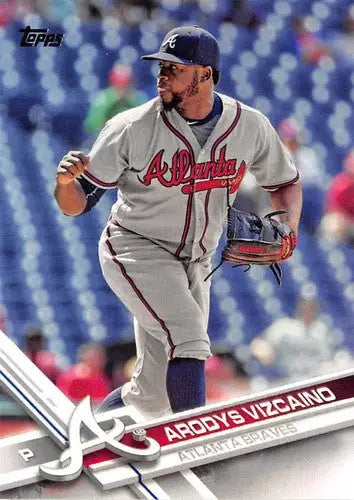 Original gloss baseball card of Arodys Vizcaino NM-MT from 2017 Topps Braves