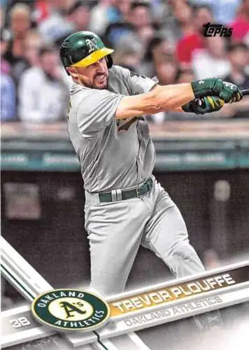 Trevor Plouffe baseball card 2017 Topps #542 NM-MT original gloss Athletics collectible