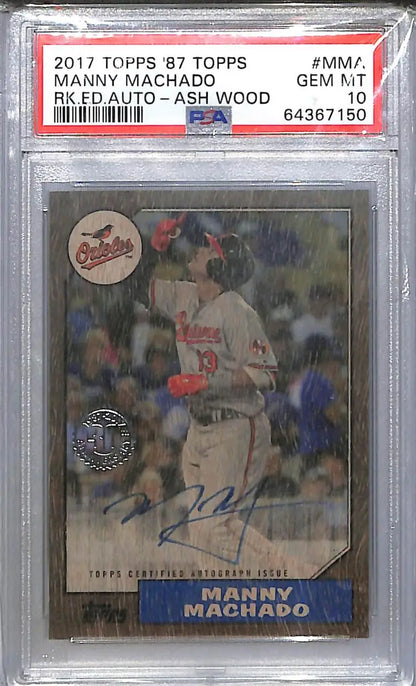 2017 Topps ’87 Topps 30th Anniversary #1987A-MMA Manny Machado PSA 10 GEM MINT Auto 5/5 Baltimore Orioles