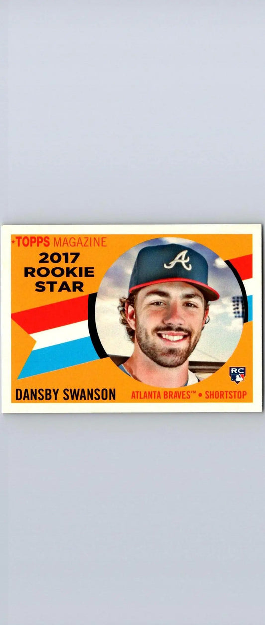 Dansby Swanson 2017 Topps Archives Rookie Star baseball card from 1960 Topps Magazine