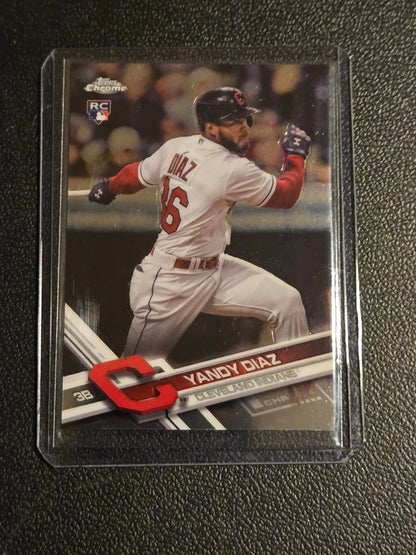 2017 Topps Chrome Update HMT13 Yandy Diaz rookie card displayed for collection