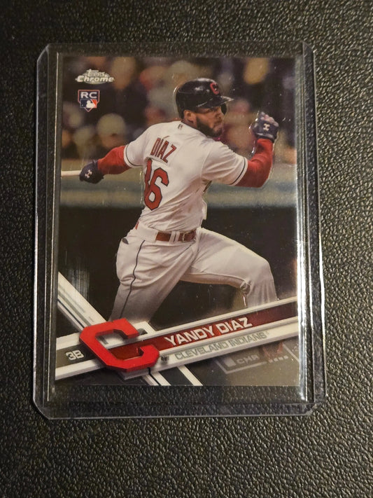 2017 Topps Chrome Update HMT13 Yandy Diaz rookie card displayed for collection