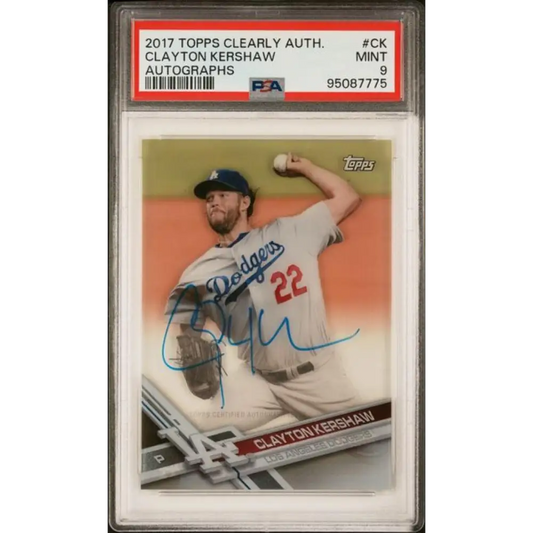 2017 Topps Clearly Authentic #CAAU-CK Clayton Kershaw PSA 9 MINT Auto Los Angeles Dodgers Baseball Card