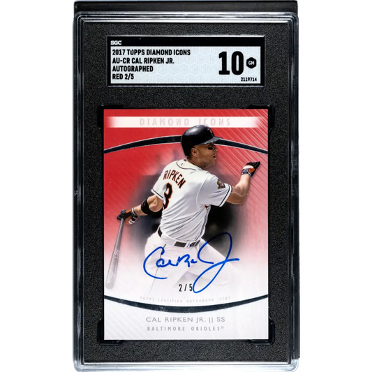 2017 Topps Diamond Icons #AU-CR Cal Ripken Jr. SGC 10 Gem Auto 2/5 Baltimore Orioles Baseball Card