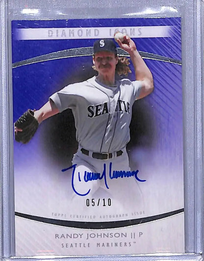 Randy Johnson Seattle Mariners Topps Diamond Icons Purple Auto 05/10 Baseball Card