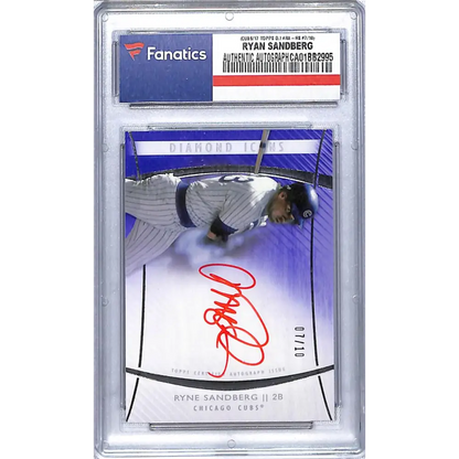 2017 Topps Diamond Icons Red Ink Signatures Purple #RA-RS Ryne Sandberg NM-MT Auto 07/10 Chicago Cubs Baseball Card Image 1