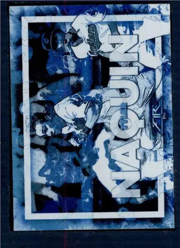 Blue chip Tyler Naquin baseball card with original gloss from 2017 Topps Fire Walk It Off series