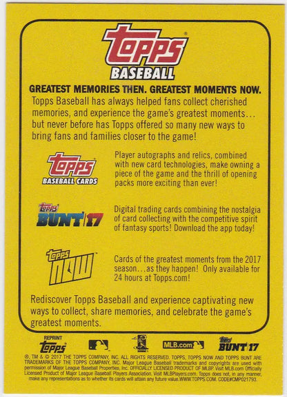 Back cover of Topps baseball card packaging featuring Greatest Moments Memories Mark McGwire