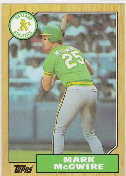 Baseball card of Oakland Athletics player Mark McGwire from Topps Greatest Moments