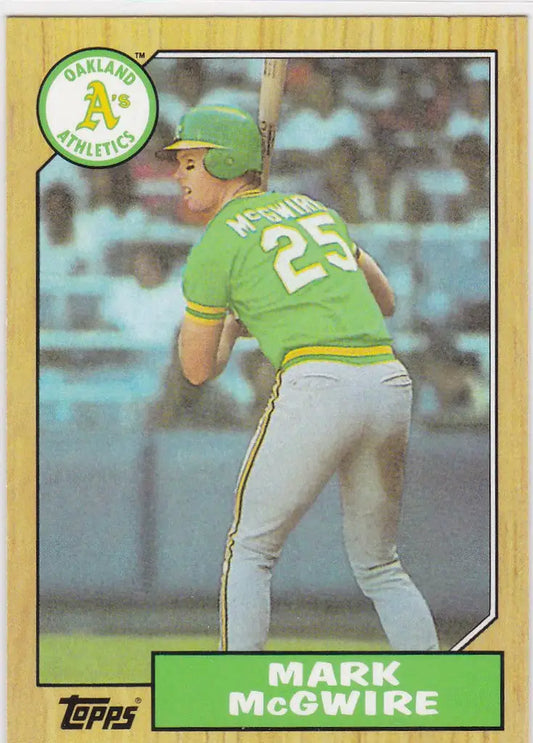 Baseball card of Oakland Athletics player Mark McGwire from Topps Greatest Moments