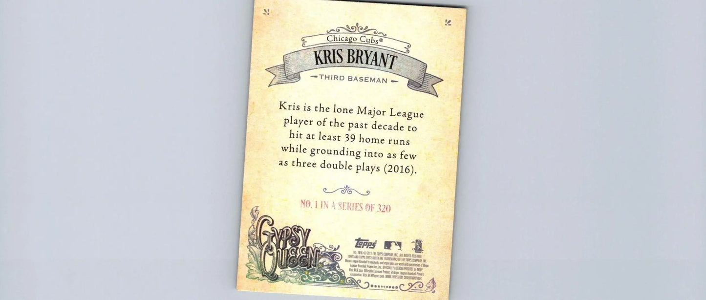 Kris Bryant baseball card from 2017 Topps Gypsy Queen #1 collectible series