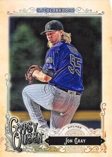 2017 Topps Gypsy Queen #172 Jon Gray baseball card with original gloss Rockies design
