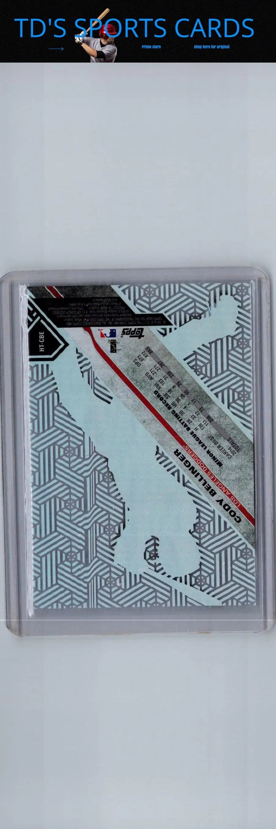 Cody Bellinger baseball card from Topps High Tek 2017 with hexagons circles and spiral dots