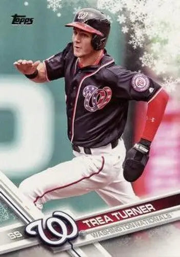 Original gloss 2017 Topps Holiday HMW163 Trea Turner Nationals baseball card
