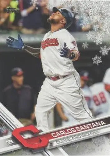 2017 Topps Holiday Metallic Snowflake #HMW197 Carlos Santana NM-MT Indians - Trading Cards