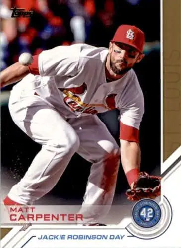 Matt Carpenter baseball card from 2017 Topps Jackie Robinson Day with original gloss finish