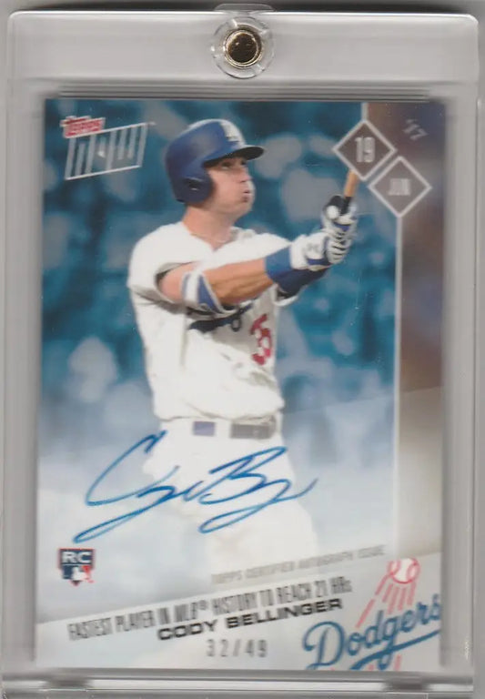 Baseball trading card of 270B Cody Bellinger Los Angeles Dodgers in batting stance