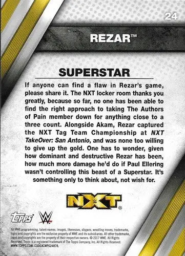 2017 Topps NXT #24 Rezar NM-MT ID:7778 - Trading Cards
