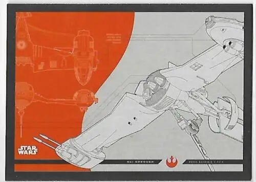 Star Wars Y-Wing blueprint from 2017 Topps Star Wars Journey to The Last Jedi Blueprints