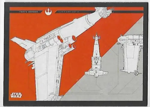 Star Wars heavy bomber blueprint from Topps Star Wars Journey to The Last Jedi original gloss