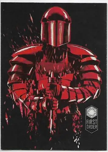 Crimson-armored warrior with sword from Topps Star Wars Journey to The Last Jedi card