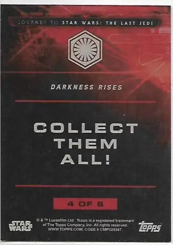 Topps Star Wars trading card featuring original gloss from Journey to The Last Jedi