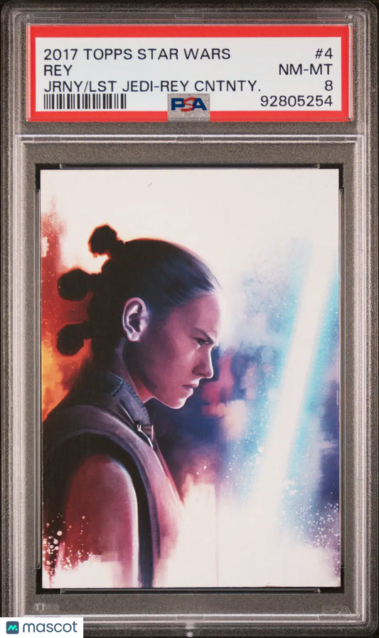 Graded Star Wars Rey trading card from Topps Star Wars Journey To The Last Jedi