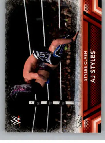 AJ Styles wrestling card featuring original gloss from 2017 Topps Forever Finishers collection