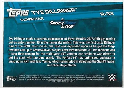 2017 Topps Then Now Forever Roster Updates #R-33 Tye Dillinger NM-MT ID:6264 - Trading Cards