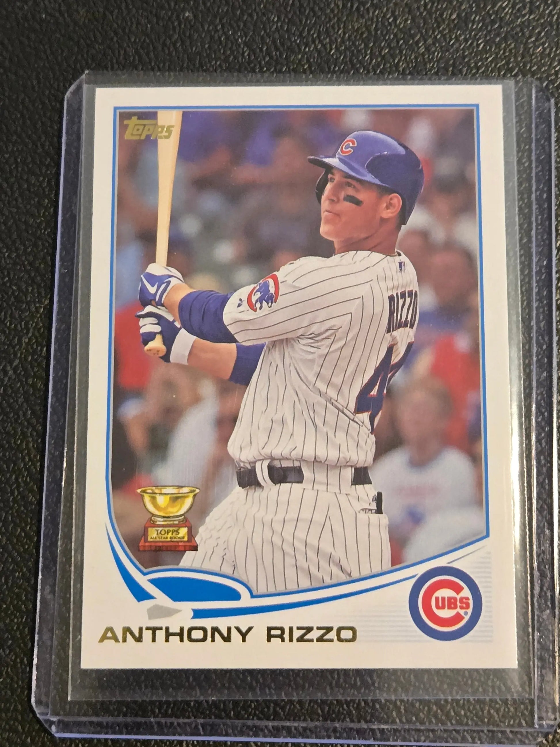 Baseball trading card of Anthony Rizzo in Chicago Cubs uniform from 2017 Topps Update