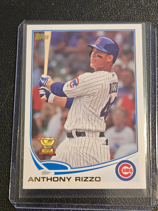 Baseball trading card of Anthony Rizzo in Chicago Cubs uniform from 2017 Topps Update