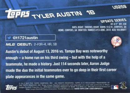 2017 Topps Update #US259 Tyler Austin NM-MT Yankees - Trading Cards