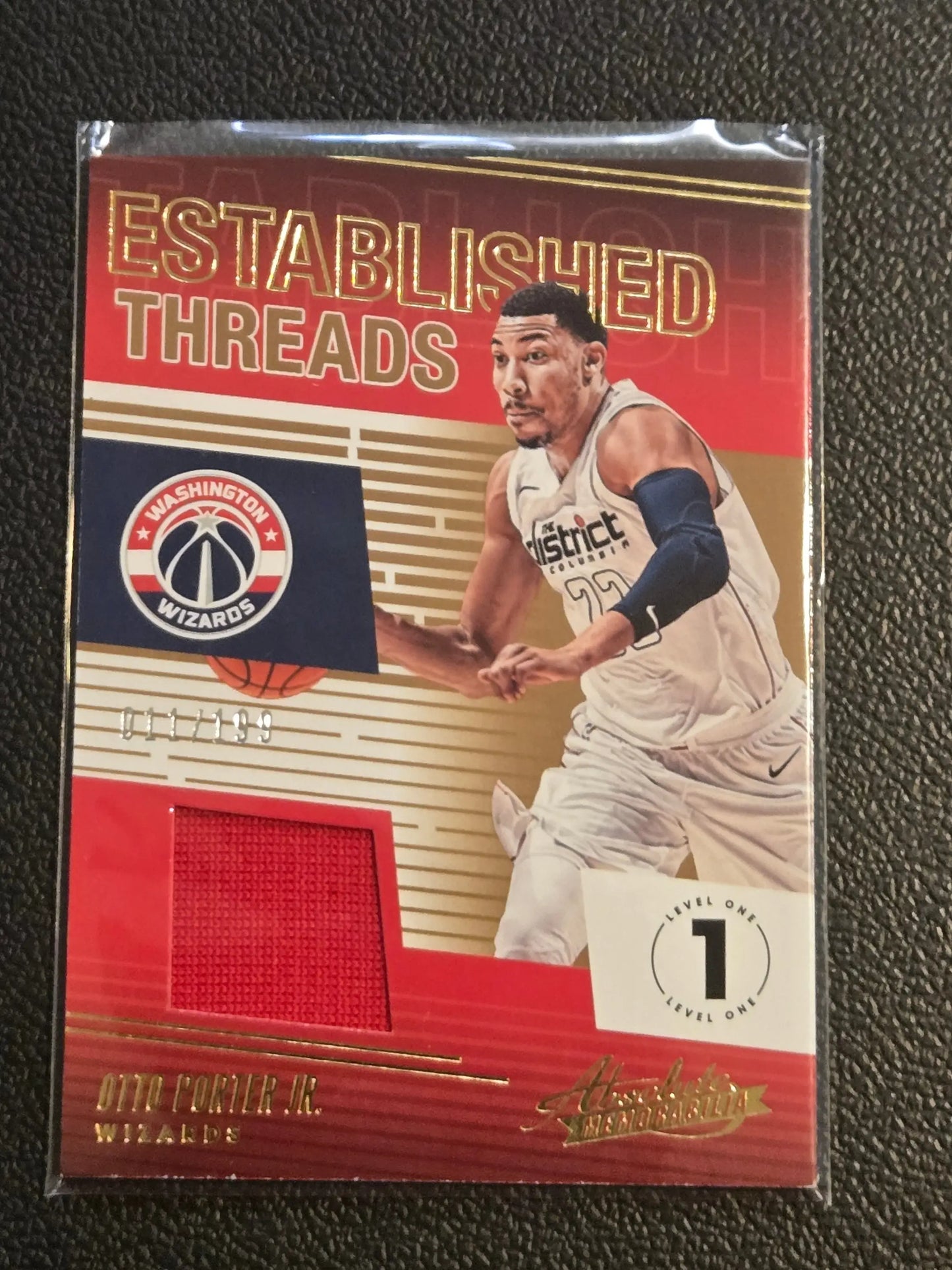 Otto Porter Jr NBA trading card with jersey swatch from Panini Absolute Established Threads