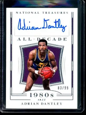 Autographed Adrian Dantley basketball card from Panini National Treasures collection