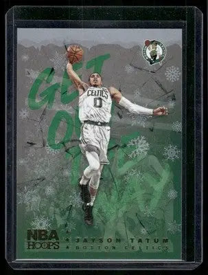 Basketball trading card of Jayson Tatum from Panini NBA Hoops 2018-19 series