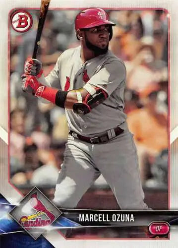 2018 Bowman #51 Marcell Ozuna NM-MT Cardinals baseball card original gloss collectible