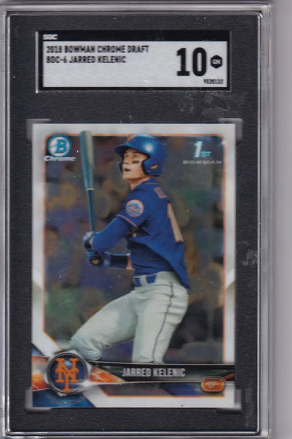 Graded Jarred Kelenic baseball card from 2018 Bowman Chrome Draft SGC 10 New York Mets