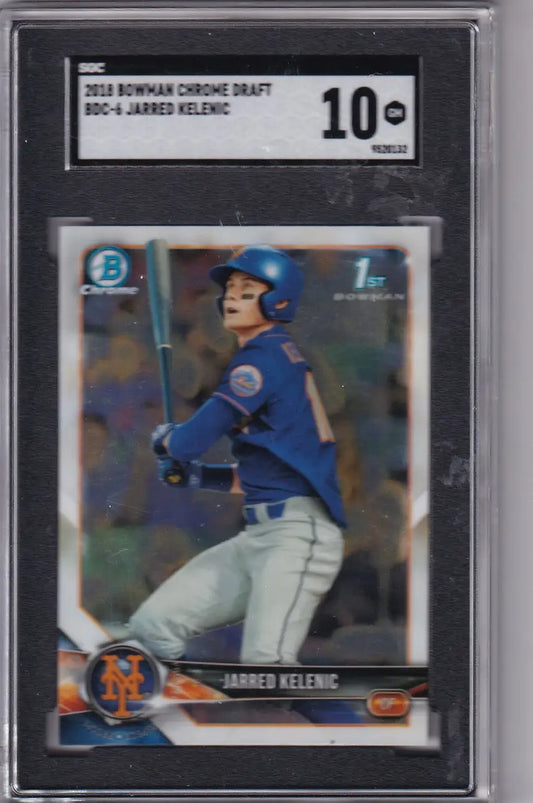 Graded Jarred Kelenic baseball card from 2018 Bowman Chrome Draft SGC 10 New York Mets
