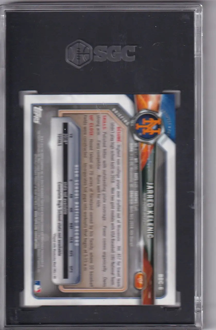 Graded 2018 Bowman Chrome Draft Jarred Kelenic SGC 10 New York Mets baseball card